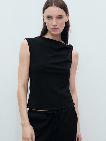 MANGO Wide Leg Bukser 'RIGA' i sort