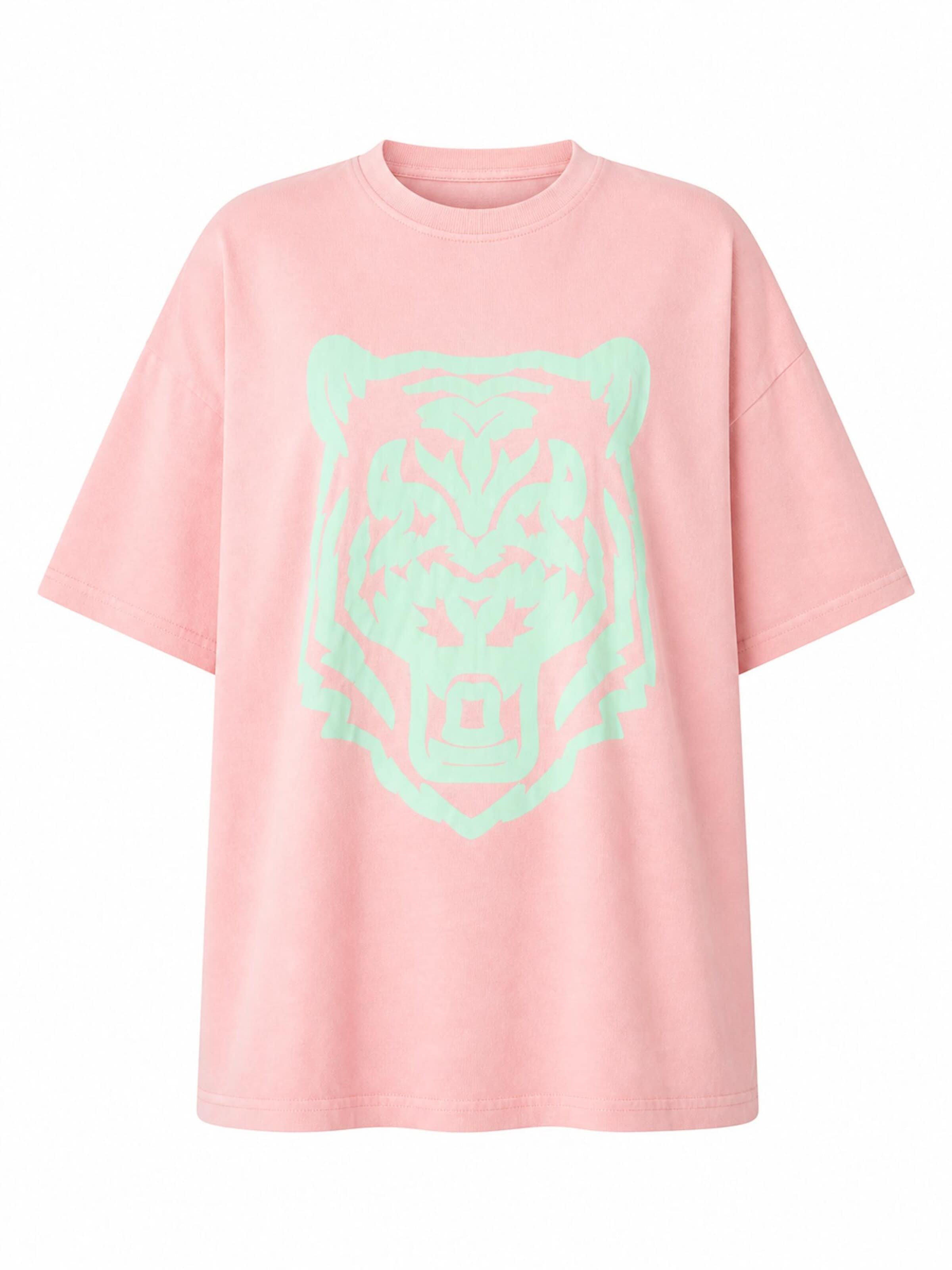 Worldclassca Oversizeshirt 'Oversize T-Shirt "Tiger"'‌ in S-L/Wide in apricot, Produktansicht