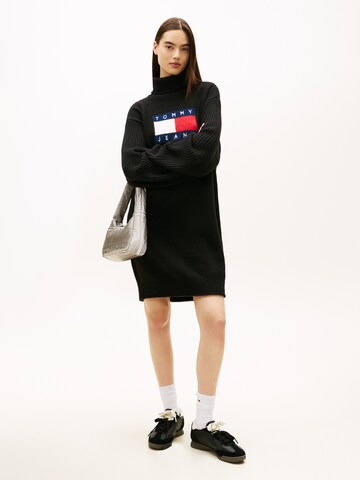 Tommy Jeans Gebreide jurk in Zwart: voorkant