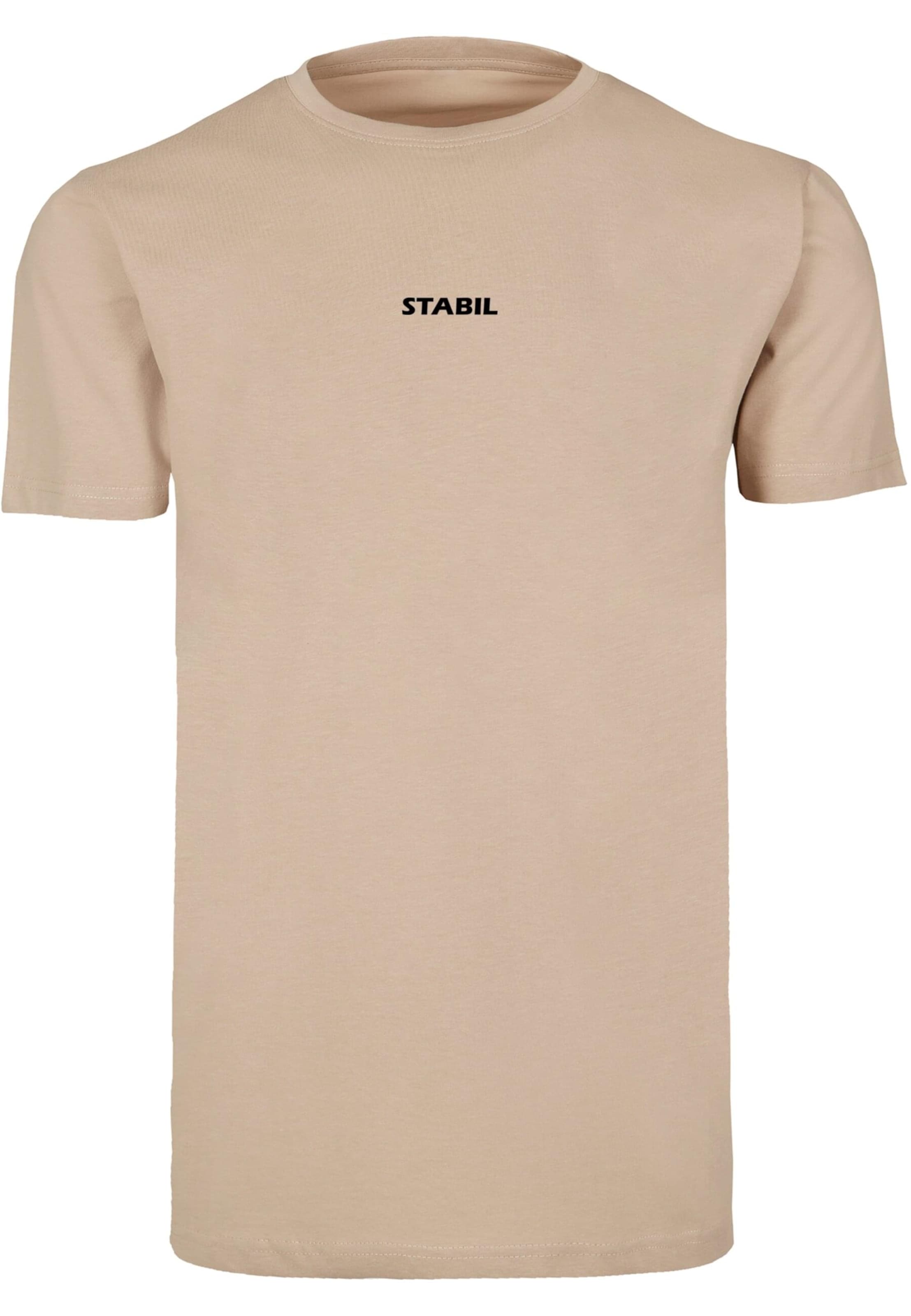 Merchcode T-Shirt 'Stabil' in Beige: Vorderseite