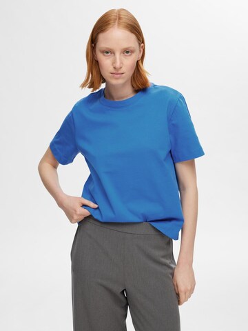 SELECTED - Camiseta 'SLFEssential' en azul: frente