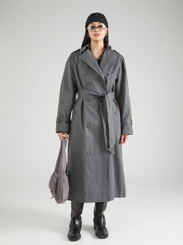 TOPSHOP Between-seasons coat in Grey: front