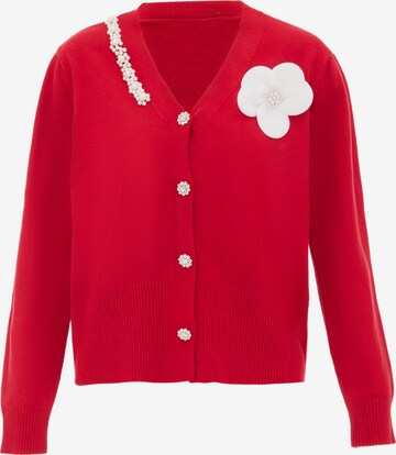 ZITHA Knit Cardigan in Red: front