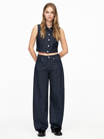 Pull&Bear Wide Leg Jeans in Blau