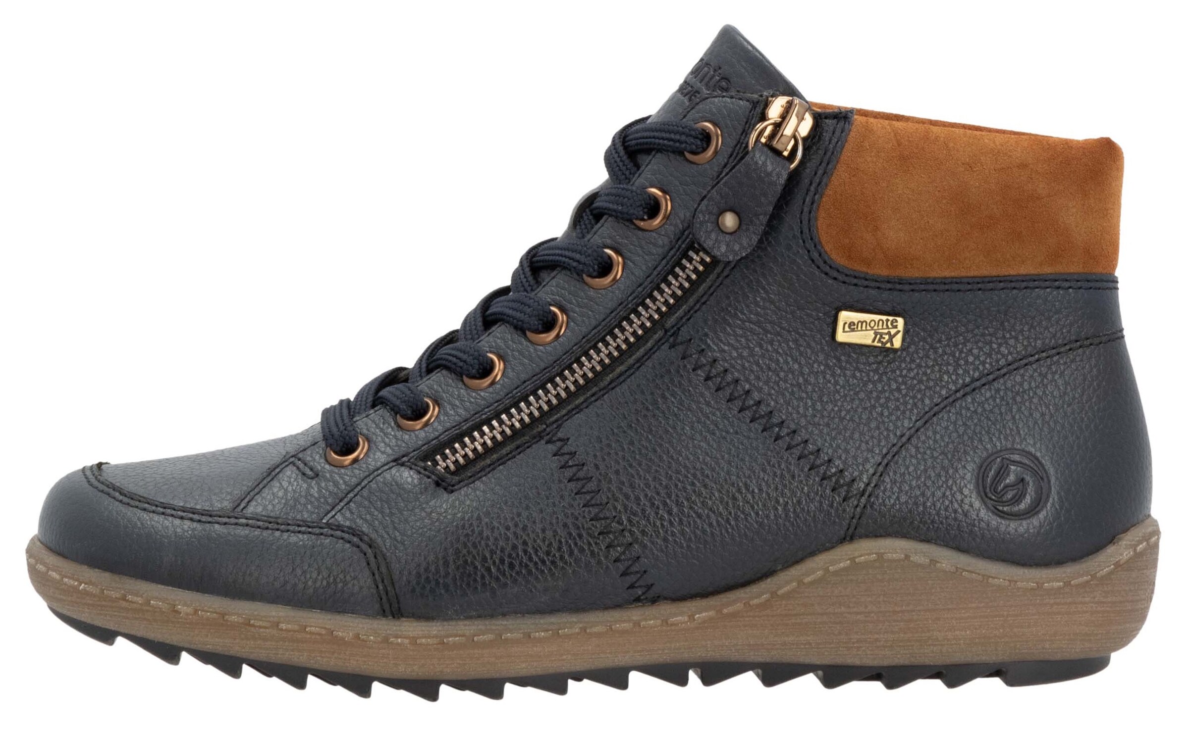 REMONTE - Botim com fivela em azul: frente