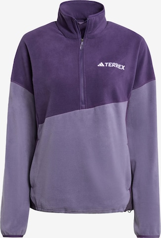 ADIDAS TERREX Sports sweatshirt 'Multi Climawarm Fleece' in Purple: front