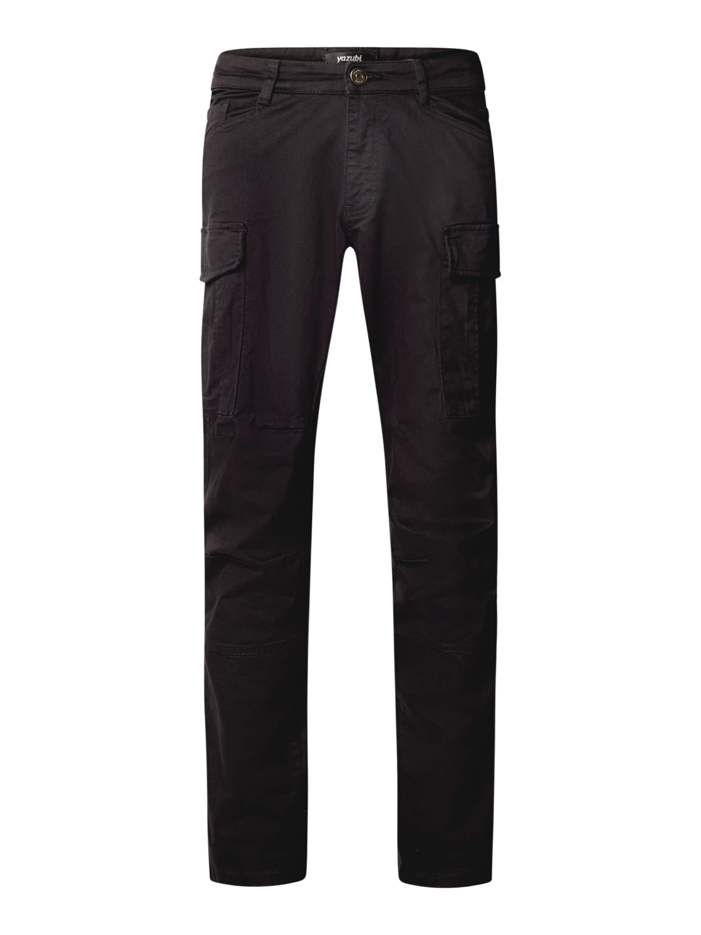 yazubi Regular Cargo Pants 'Jayden' in Black: front
