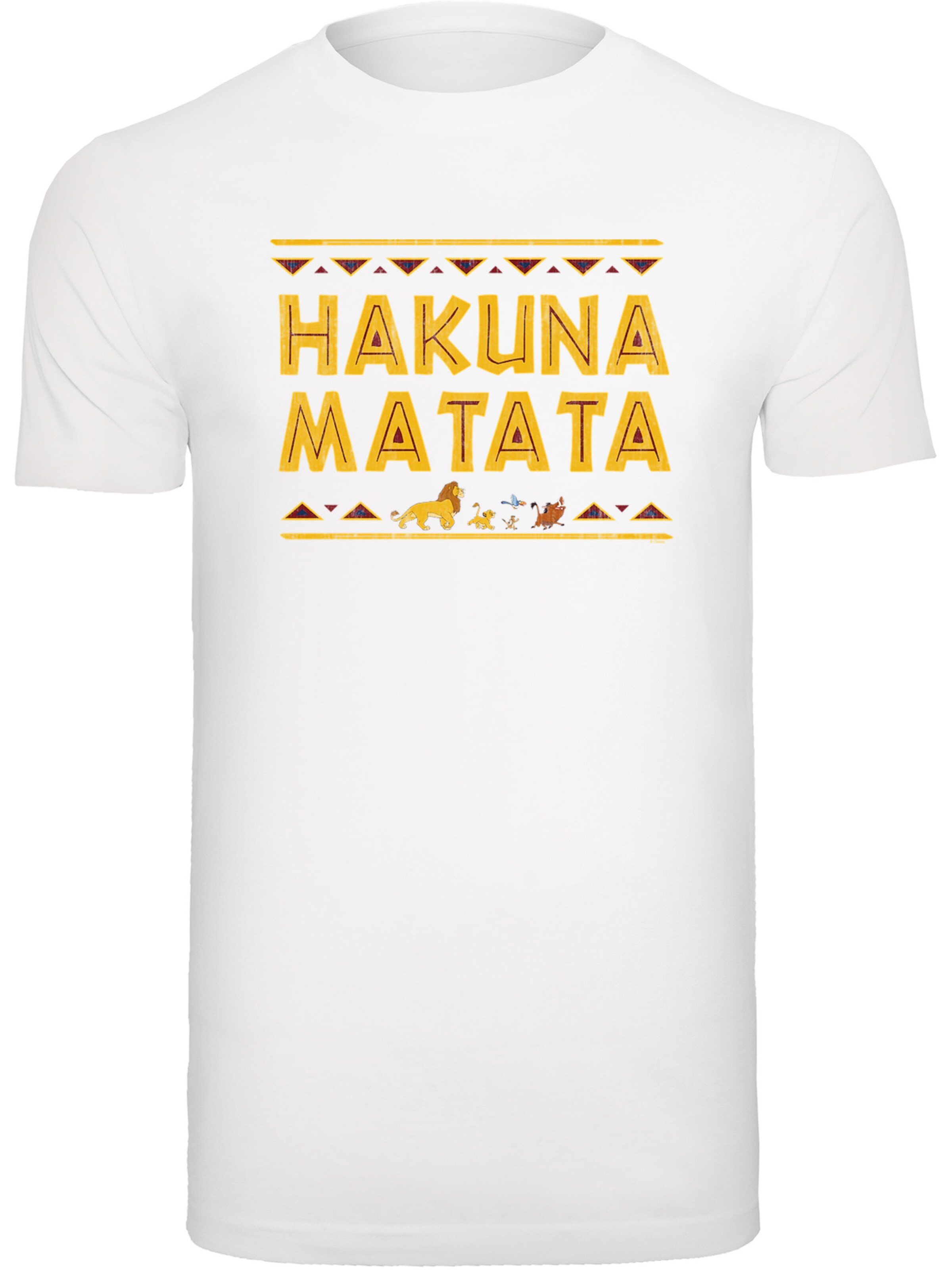 Maglietta 'Disney König der Löwen Hakuna Matata' di F4NT4STIC in bianco: frontale