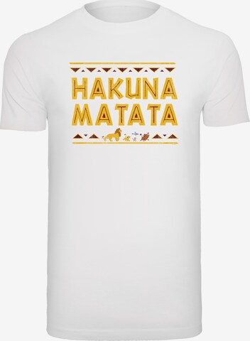 F4NT4STIC Shirt 'Disney König der Löwen Hakuna Matata' in Wit: voorkant