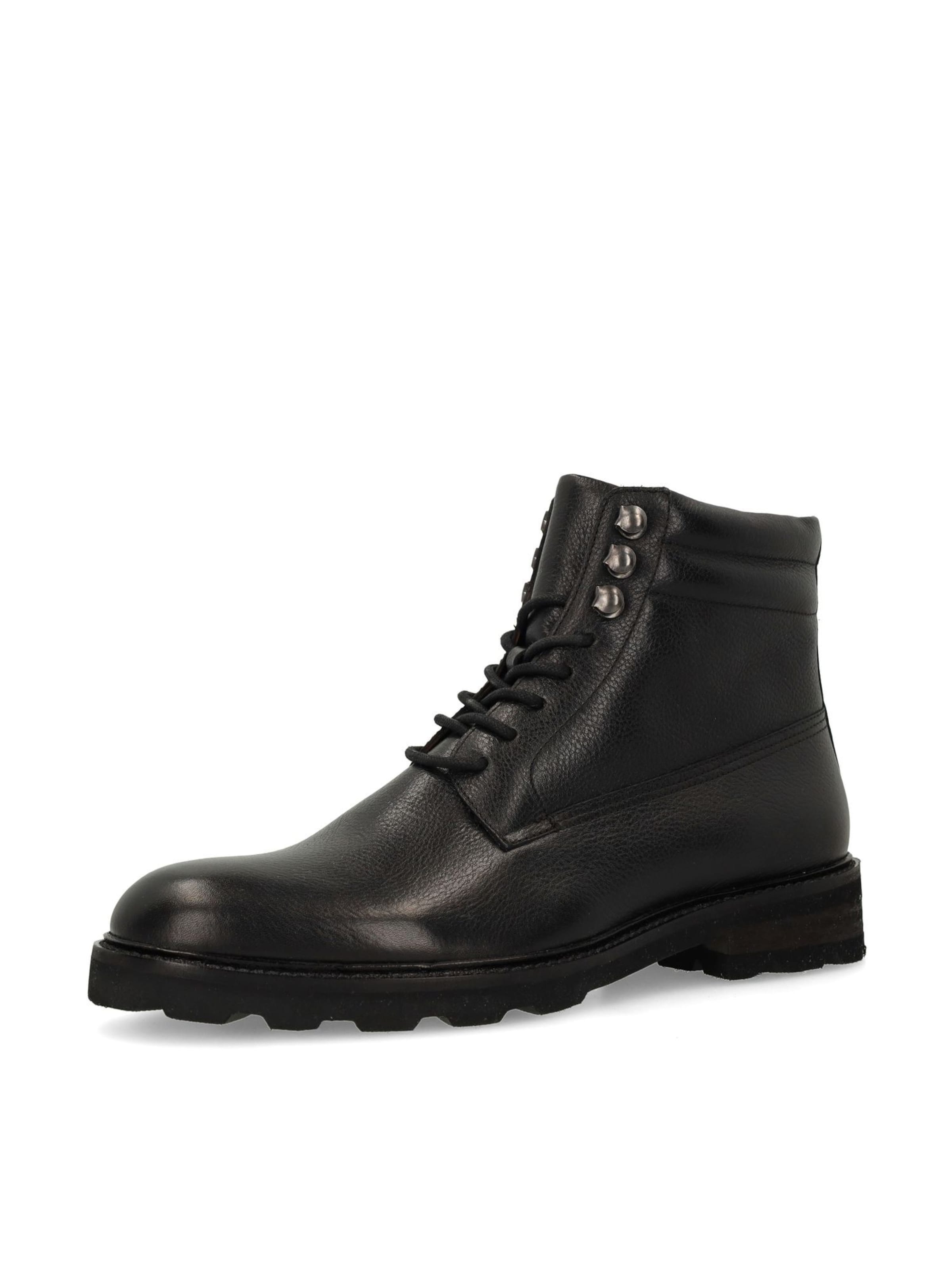 MANFIELD Schnürboots in Schwarz: Vorderseite