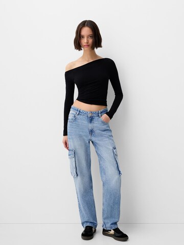 Bershka Regular Cargo jeans in Blue