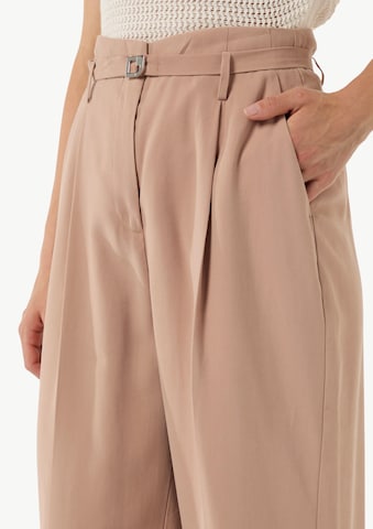 Wide Leg Pantalon à plis COMMA en marron