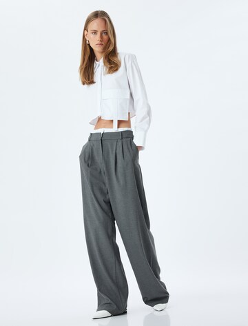 Koton Wide leg Bandplooibroek in Grijs