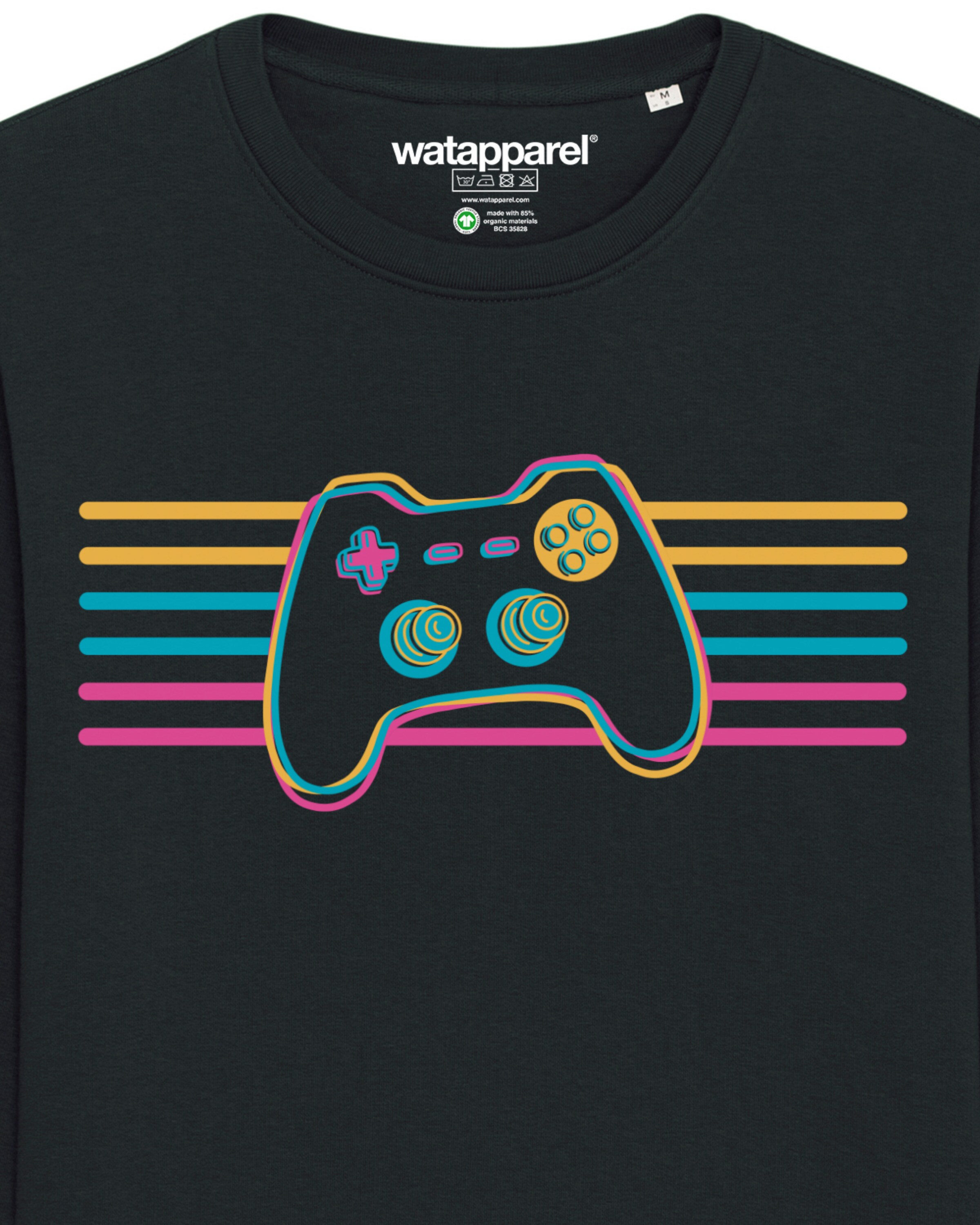Watapparel Sweatshirt 'Retro Joystick' in Zwart