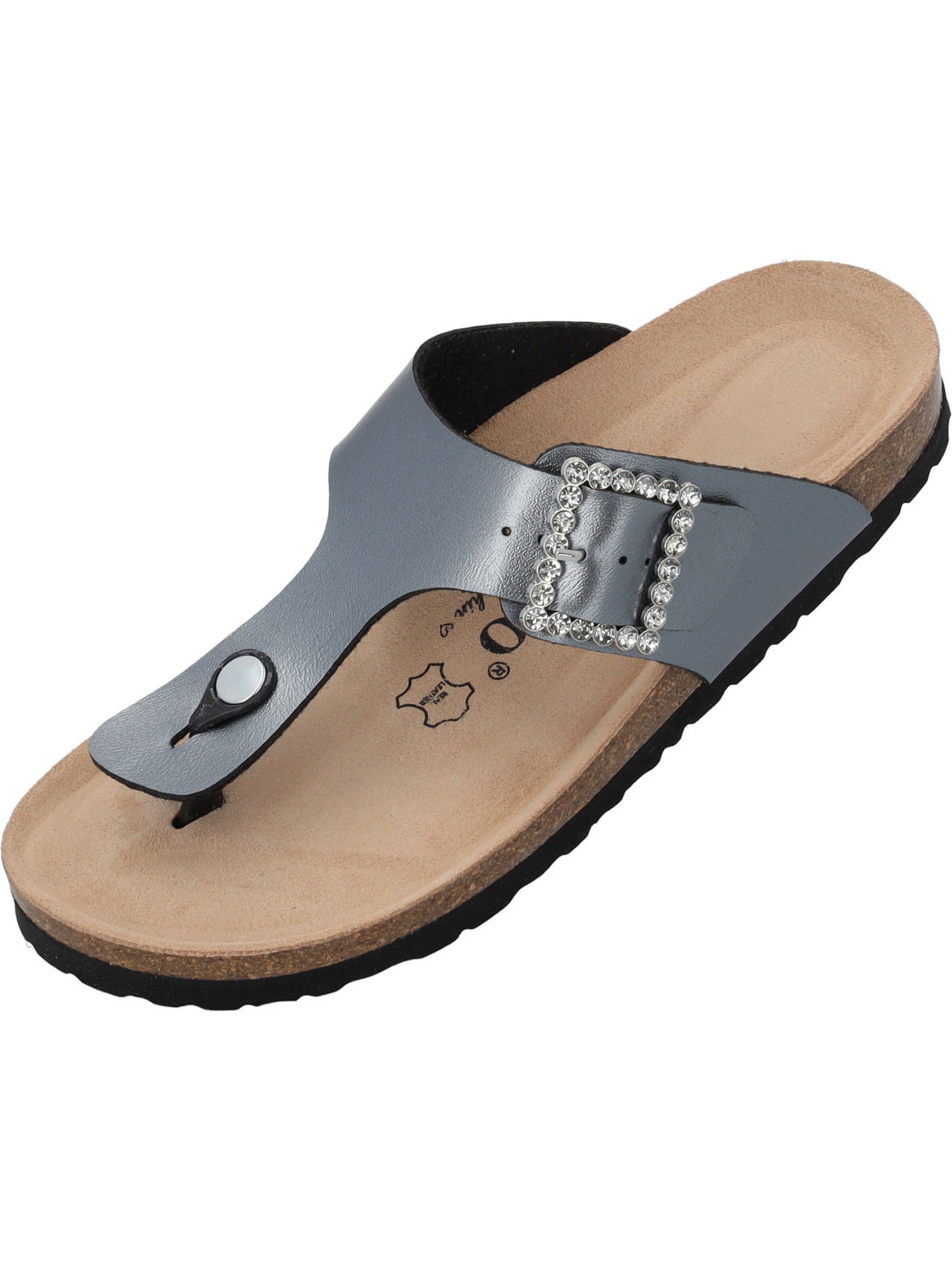 Palado by Sila Sahin T-bar sandals 'Palado Kos SQ by Sila Sahin' in Grey: front