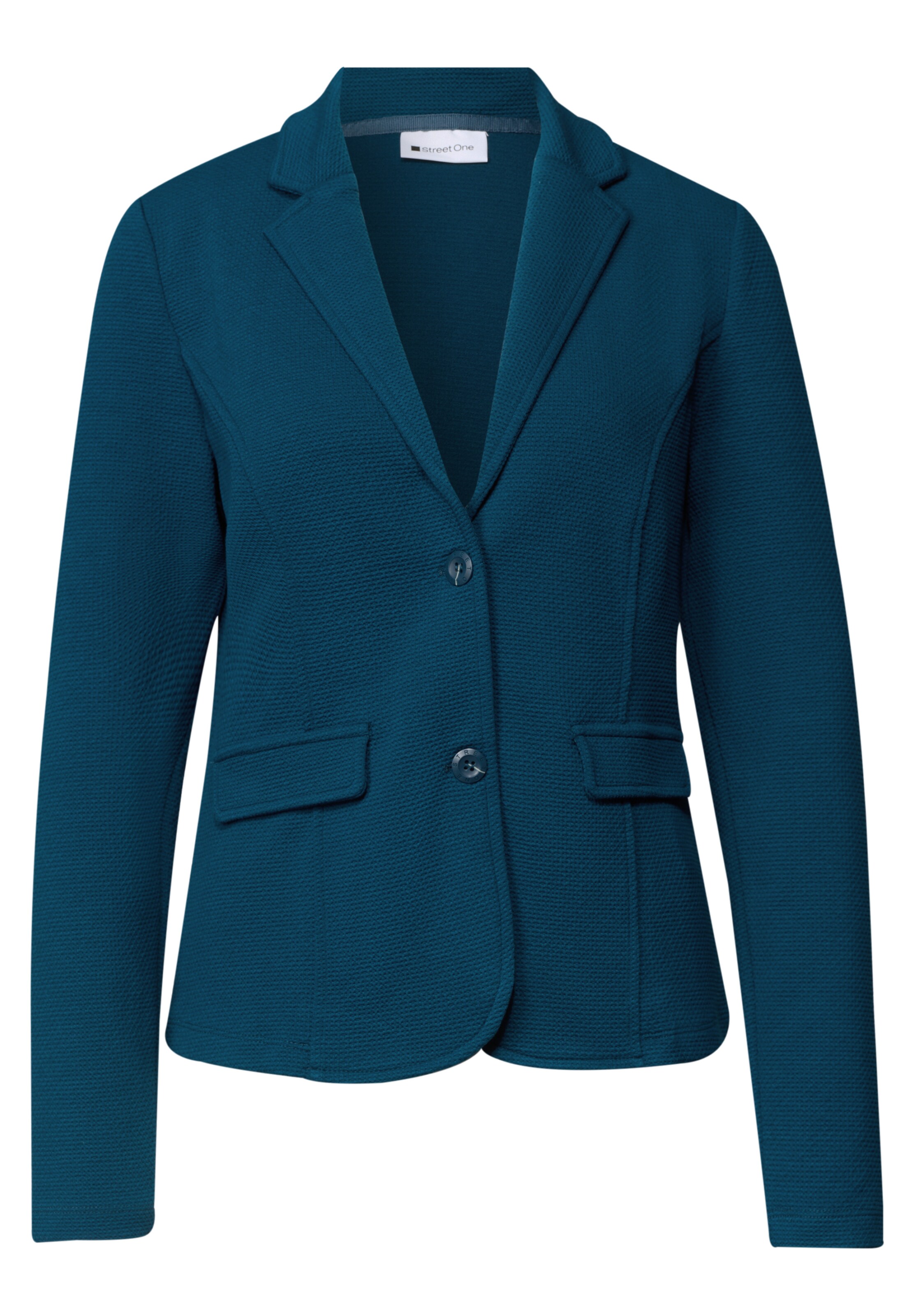 STREET ONE Basic Blazer mit Struktur in Blau: Vorderseite
