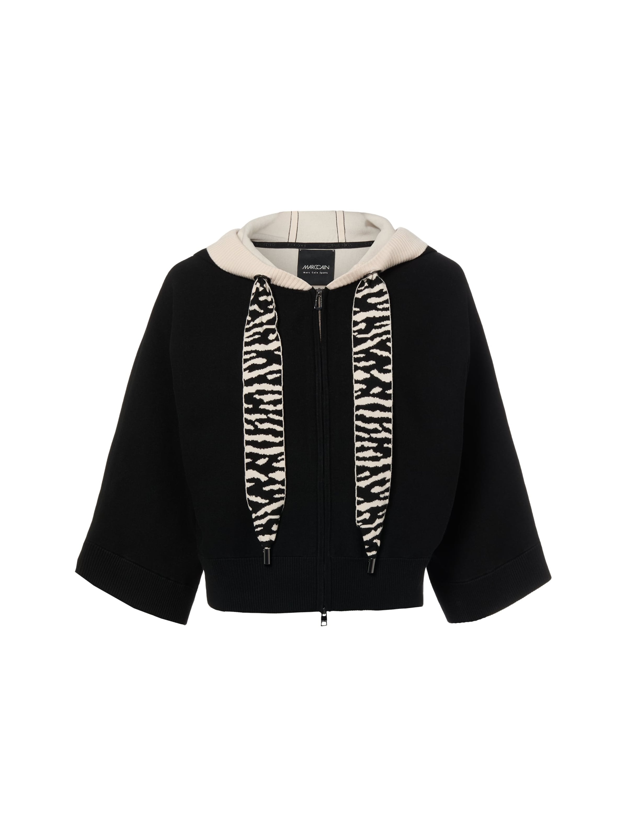 Marc Cain Gebreid vest in Zwart: voorkant