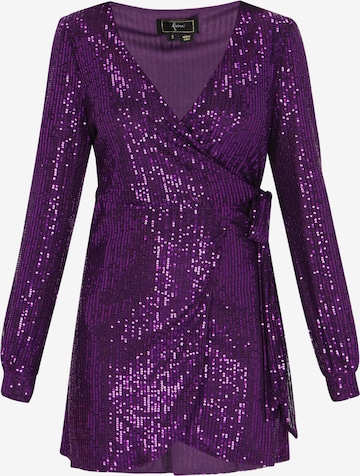 faina Kokteilové šaty - Fialová: predná strana