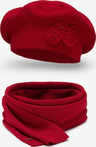 Vivisence Beanie '7006 Set' in Red: front