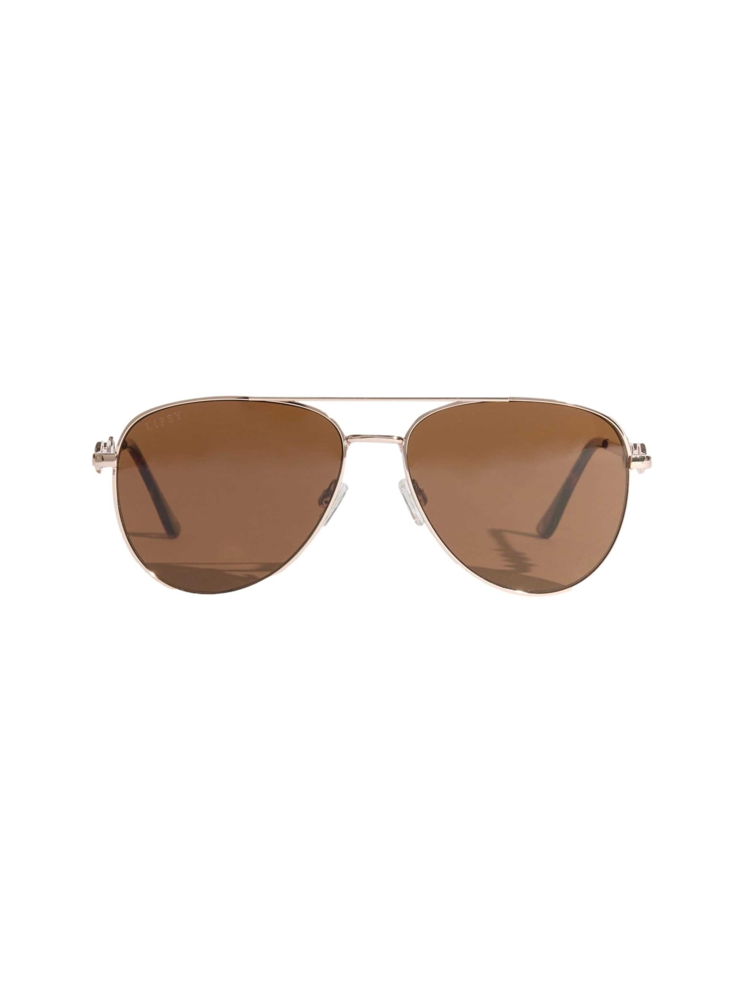 Lipsy Sunglasses in Brown: front