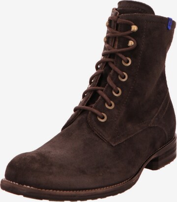 Floris van Bommel Lace-Up Ankle Boots in Brown: front