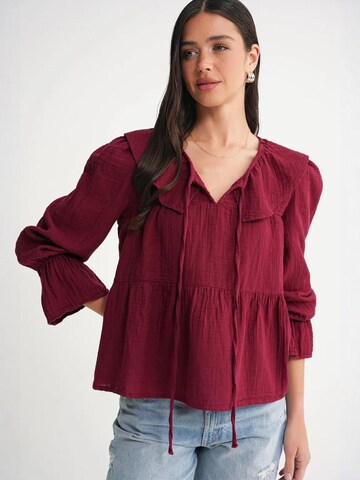 Camicia da donna di MixRay in rosso: frontale