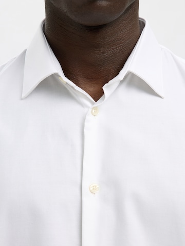 SELECTED Slim fit Button Up Shirt 'SLHCLARK' in White