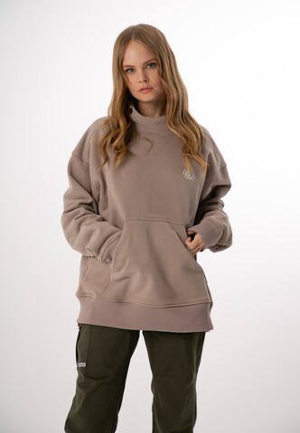 Sweat-shirt ET Nos en beige : devant