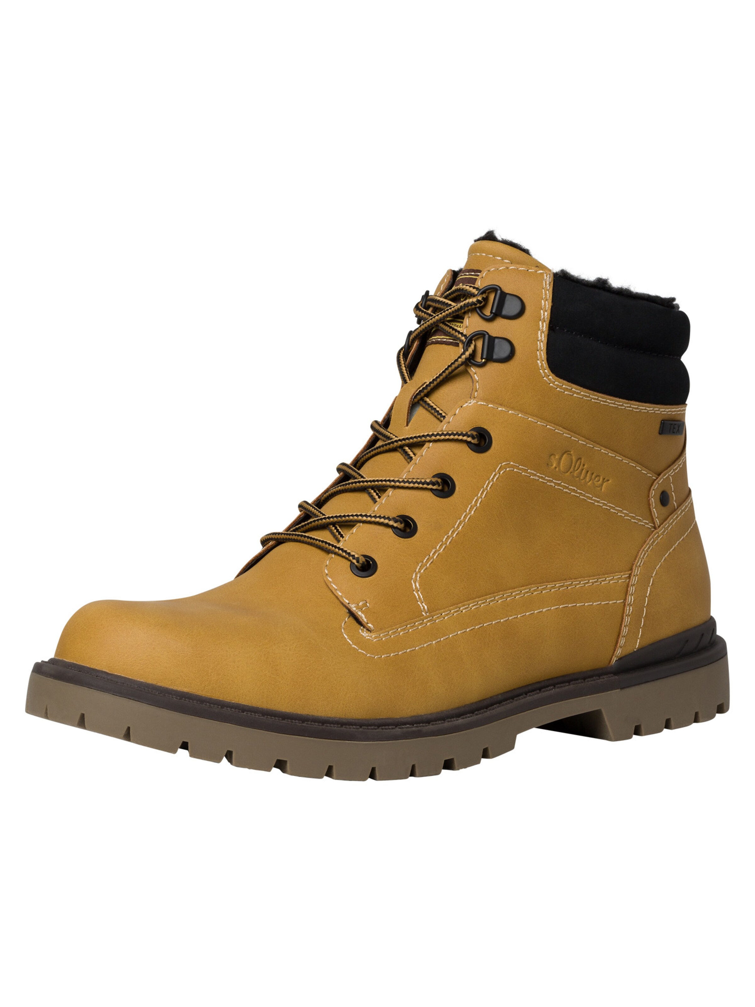Bottines à lacets s.Oliver en jaune : devant