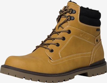 s.Oliver Lace-Up Boots in Yellow: front