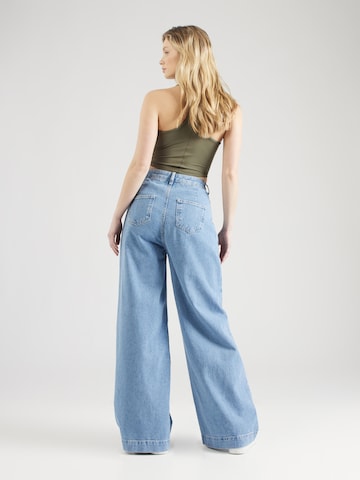 Noisy may Wide leg Bandplooi jeans 'KENJA' in Blauw