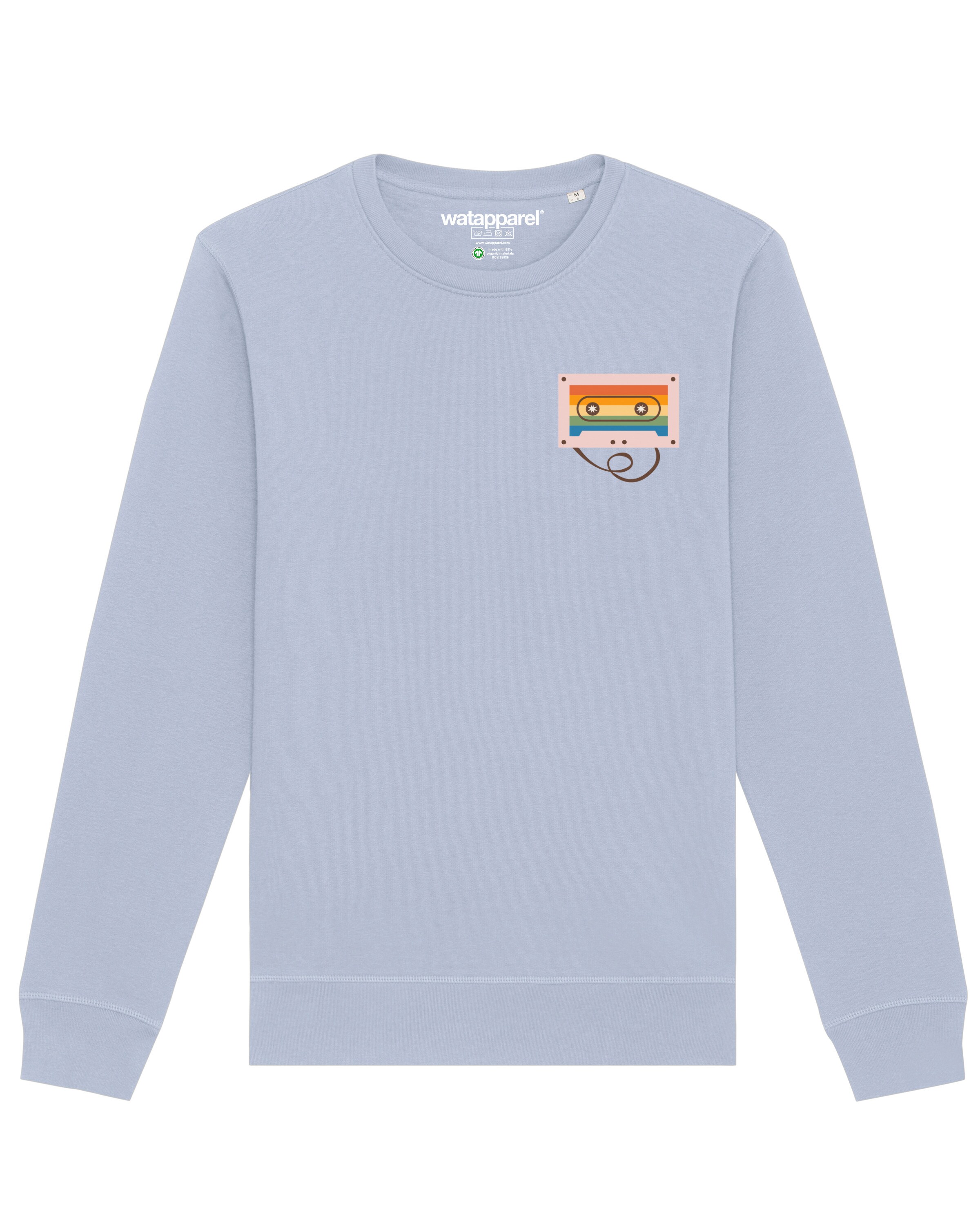 Sweat-shirt ' Rainbow Cassette ' Watapparel en bleu : devant