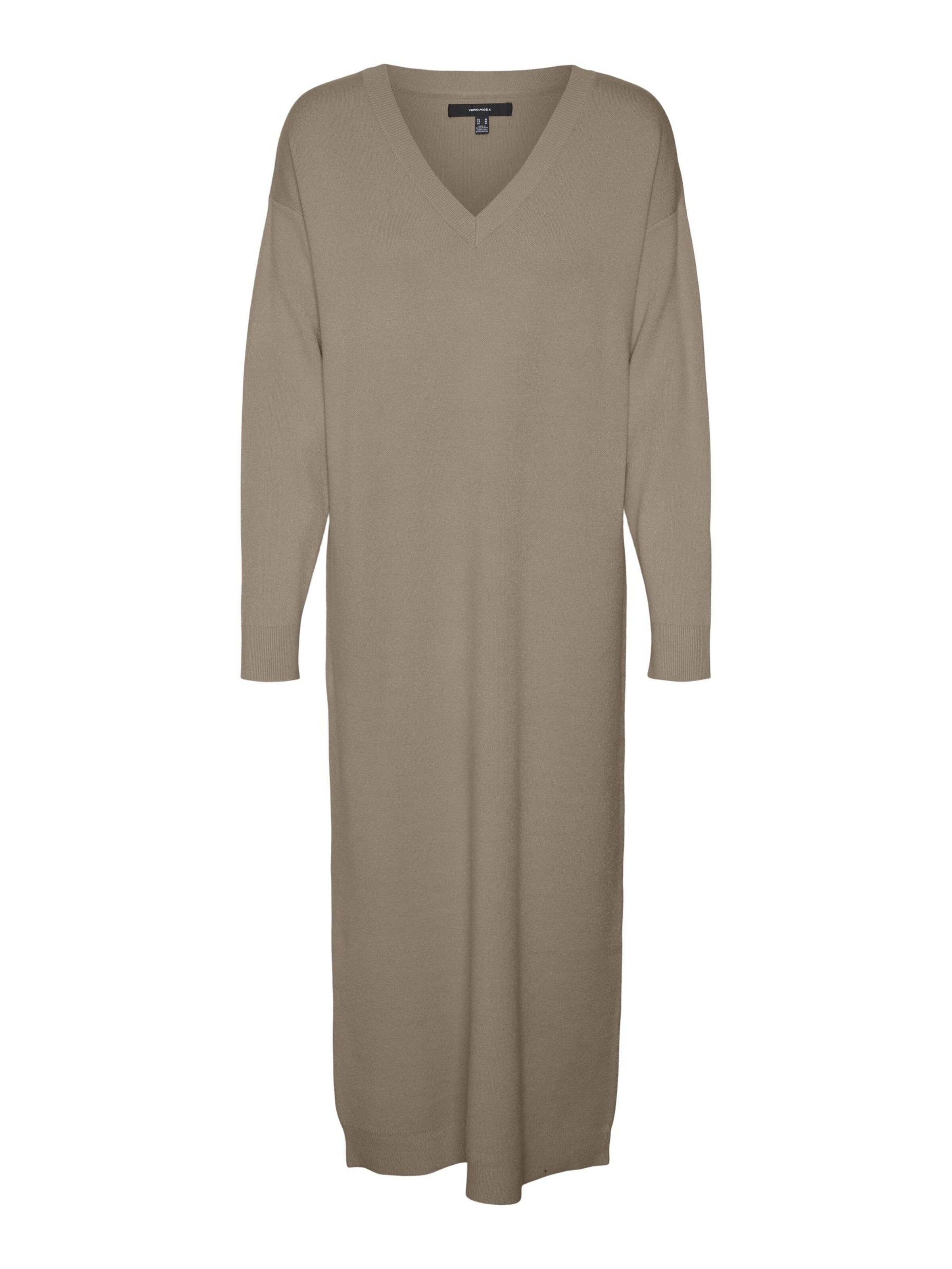VERO MODA Kootud kleit 'VMGold', värv pruun: eest vaates