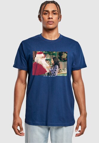 ABSOLUTE CULT Shirt 'Friends - Santa Chandler' in Blue: front