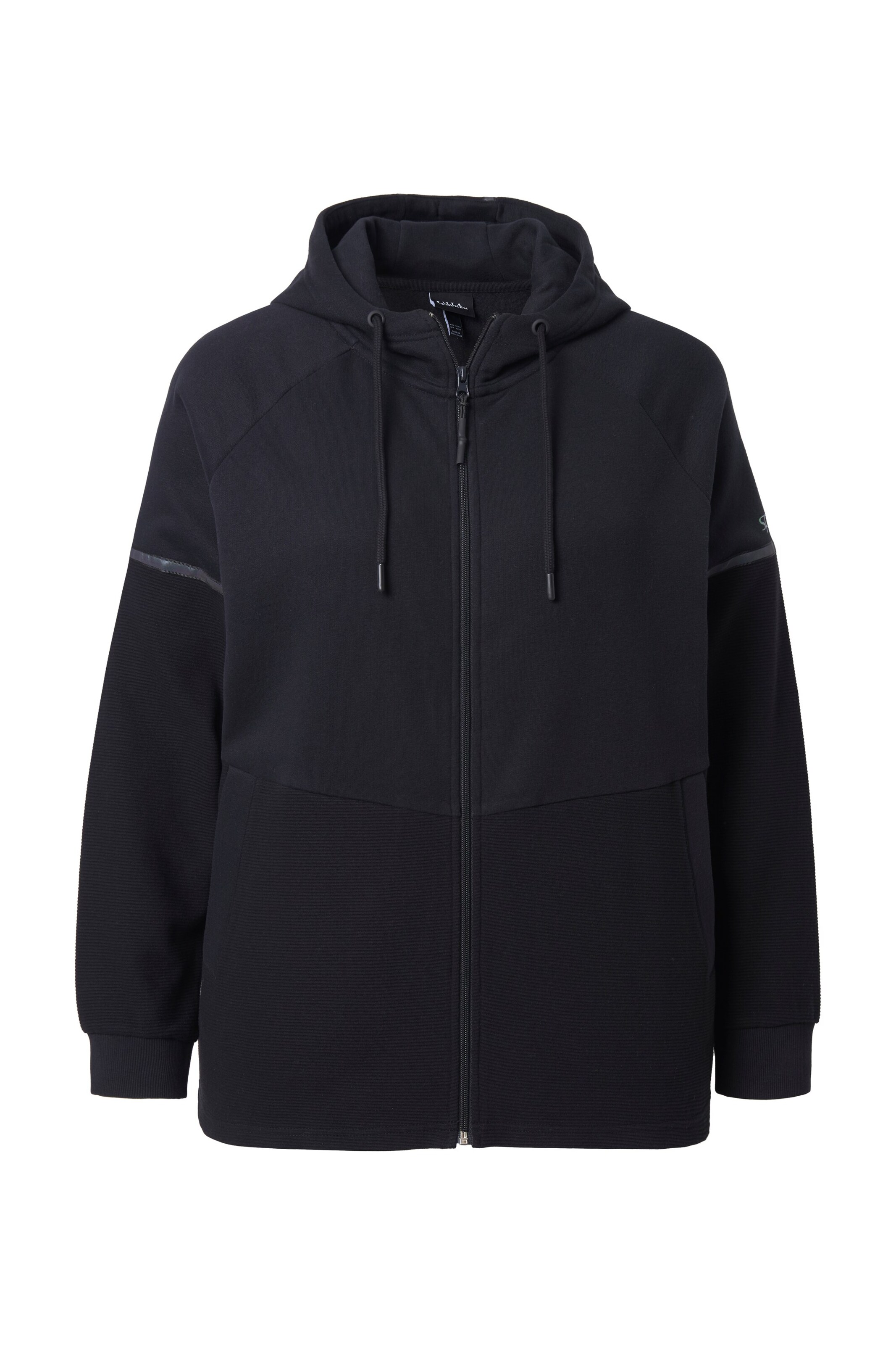 Ulla Popken Sweat jacket in Black: front