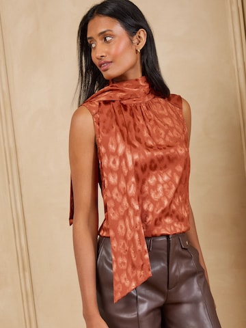 Chemisier love & roses en marron