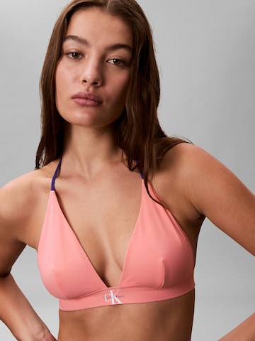 Triangle Hauts de bikini 'Halter' Calvin Klein Swimwear en rose : devant
