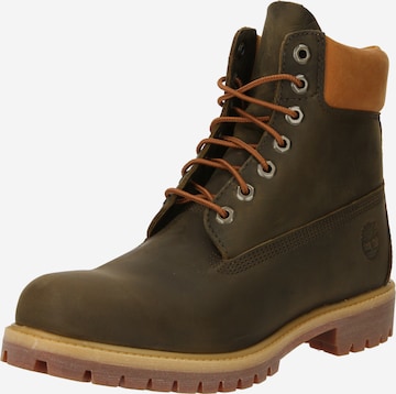 Bocanci cu șireturi de la TIMBERLAND pe verde: față