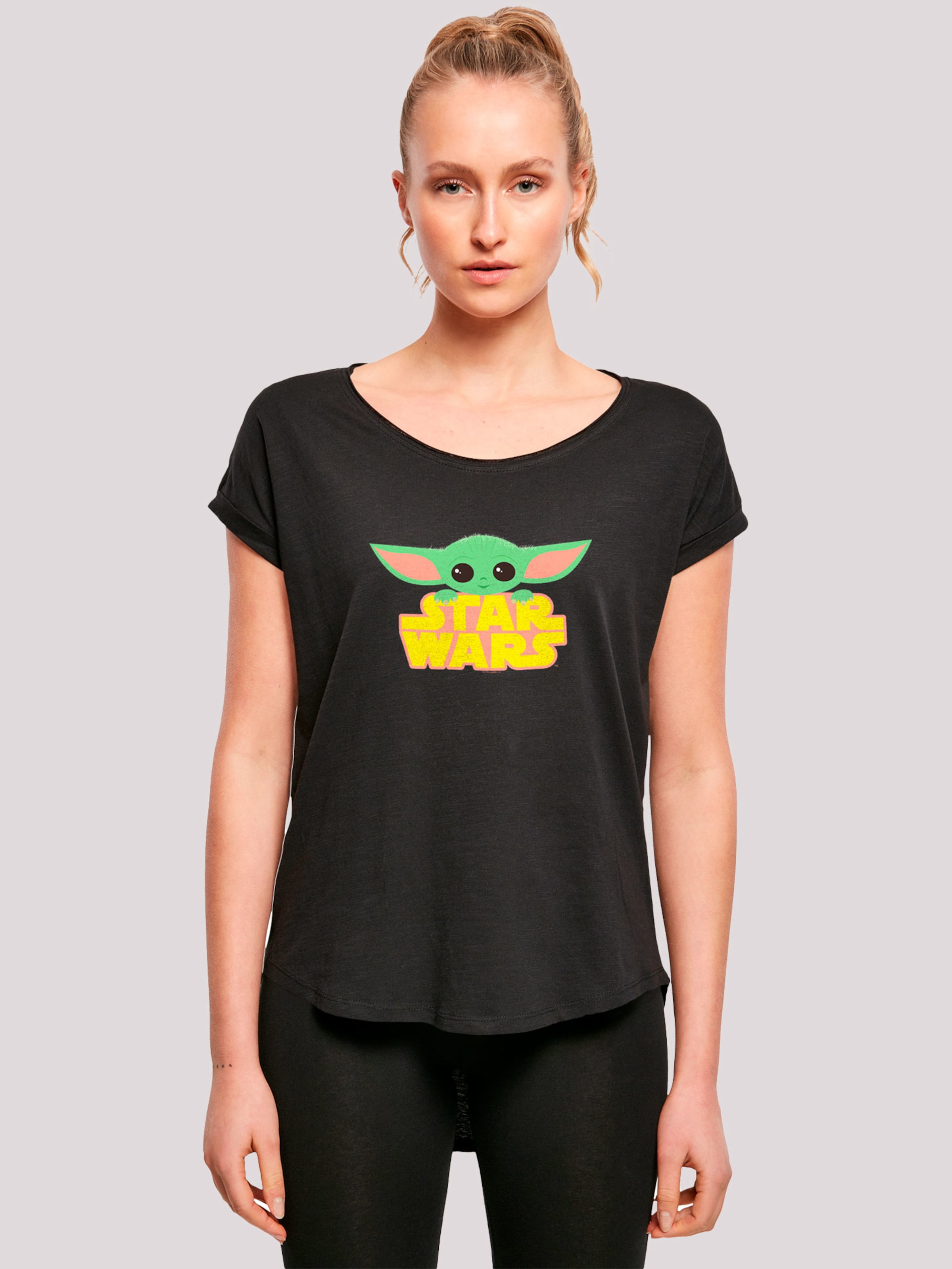 Frauen Shirts & Tops F4NT4STIC T-Shirt 'Star Wars The Mandalorian Baby Yoda' in Schwarz - JV64044