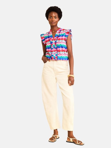 love & roses Blouse in Wit: voorkant