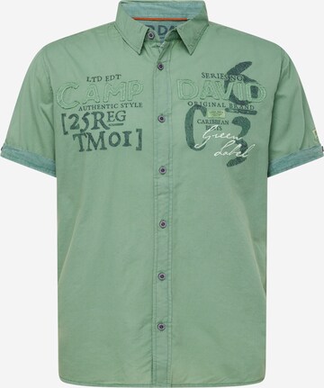 CAMP DAVID Regular fit Риза в зелено: отпред