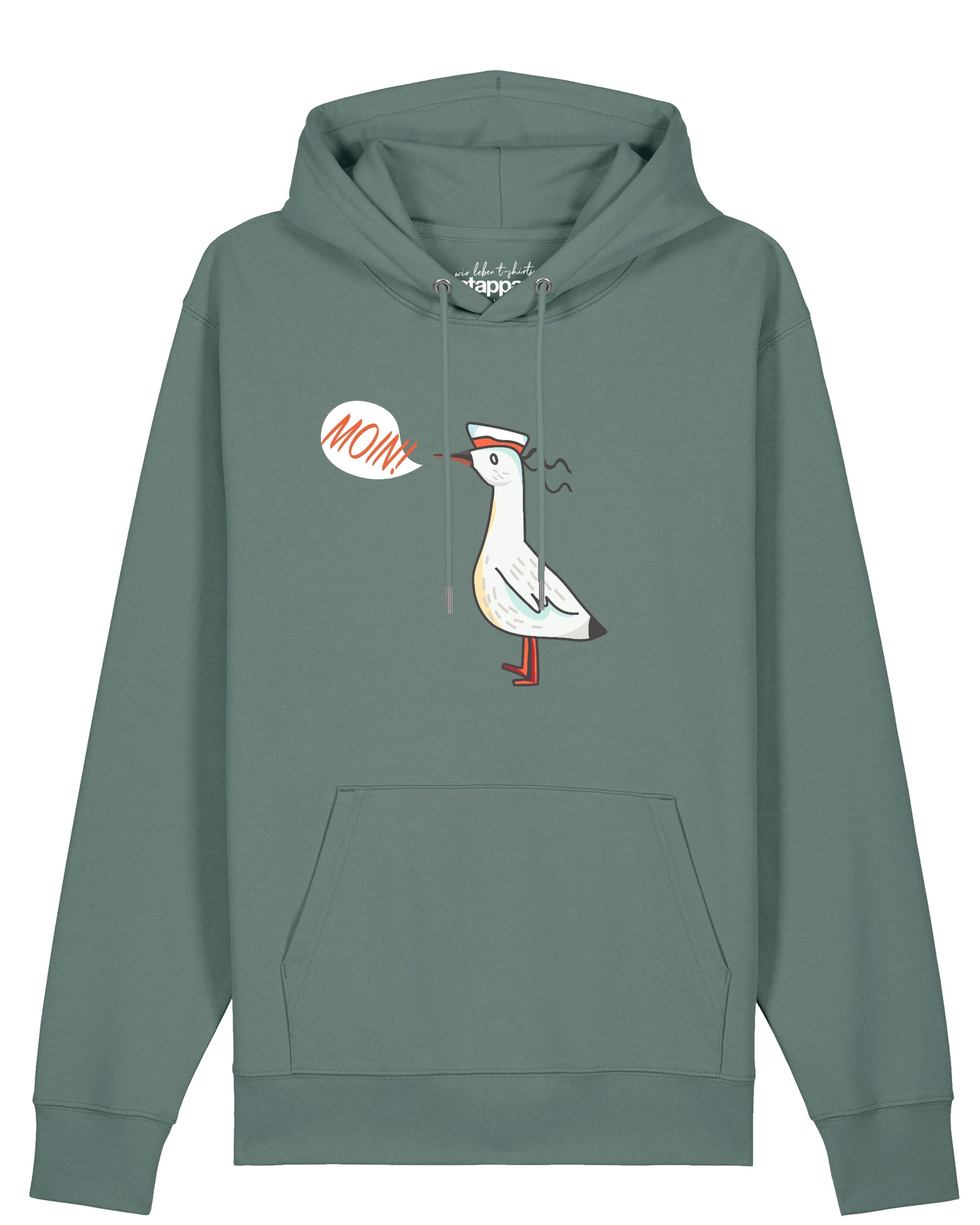 Watapparel Sweatshirt 'Moin Seagull' in Groen: voorkant