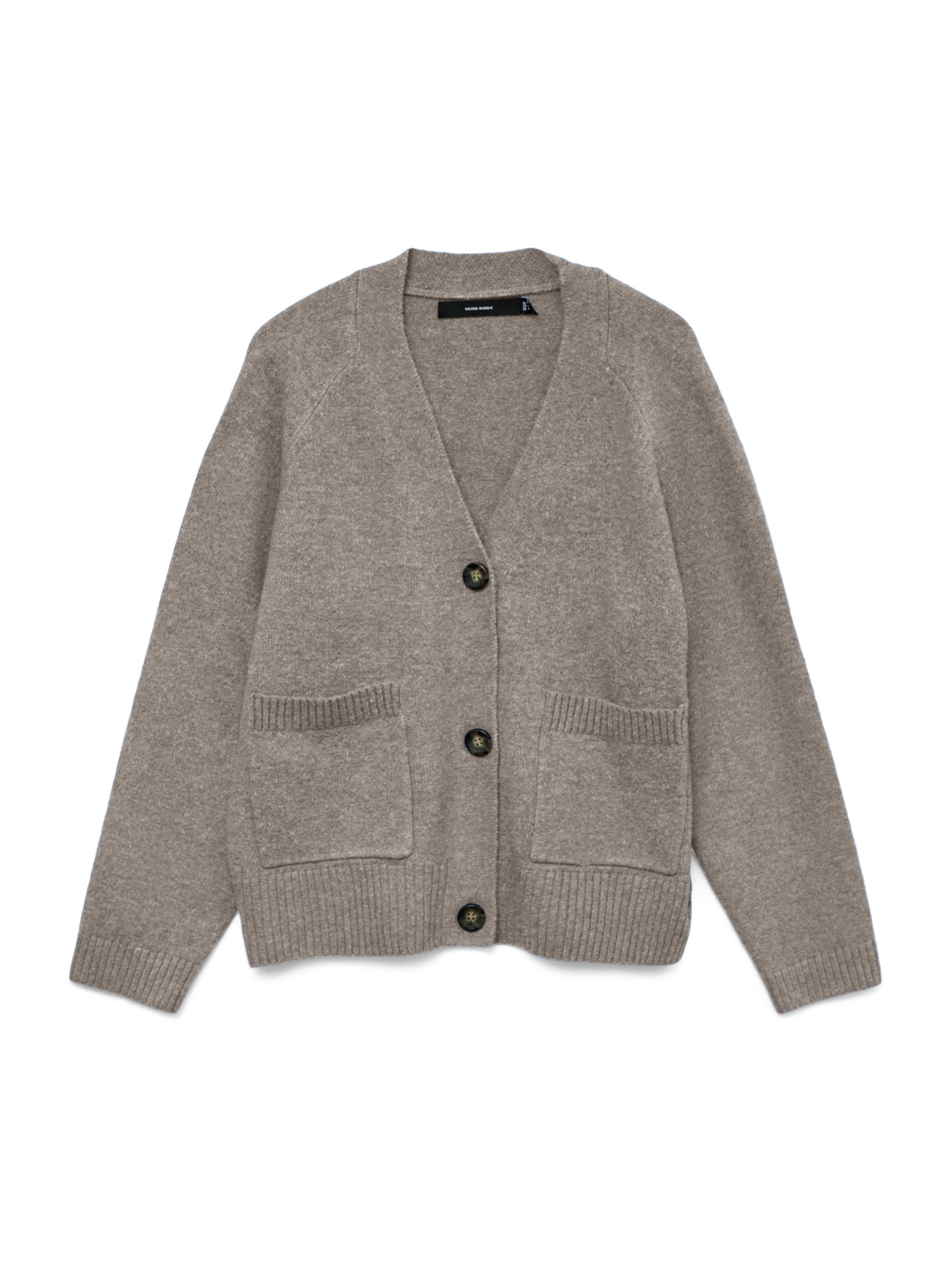 VERO MODA Knit cardigan 'VMBoom' in Grey: front