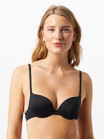 Push-up Sutien de la ETAM pe negru: față