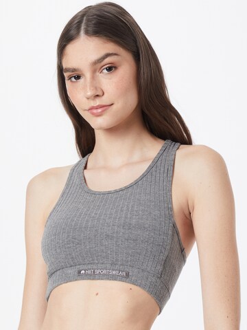 Bustier Soutien-gorge de sport HIIT en gris : devant