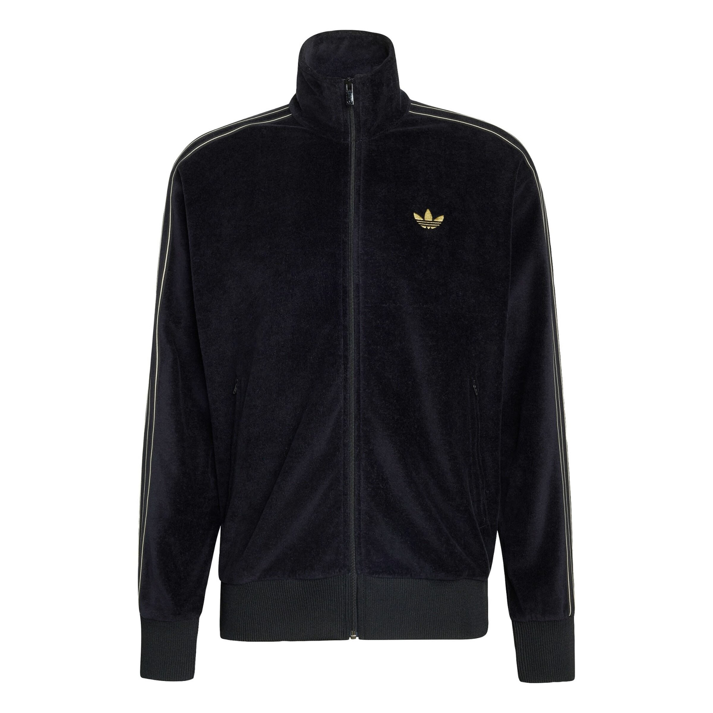 ADIDAS ORIGINALS Fleece jas 'Firebird' in Zwart: voorkant