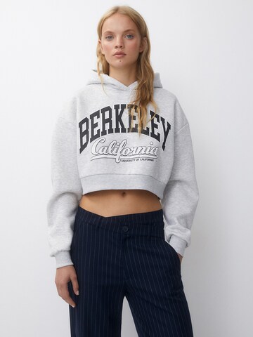 Pull&Bear Суичър в сиво: отпред