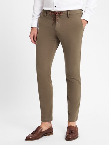 Alberto Slim fit Pleat-Front Pants 'Jump' in Green: front