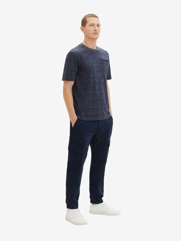 TOM TAILOR Tapered Cargobroek in Blauw