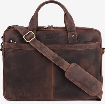 Benthill Laptop Bag in Brown: front